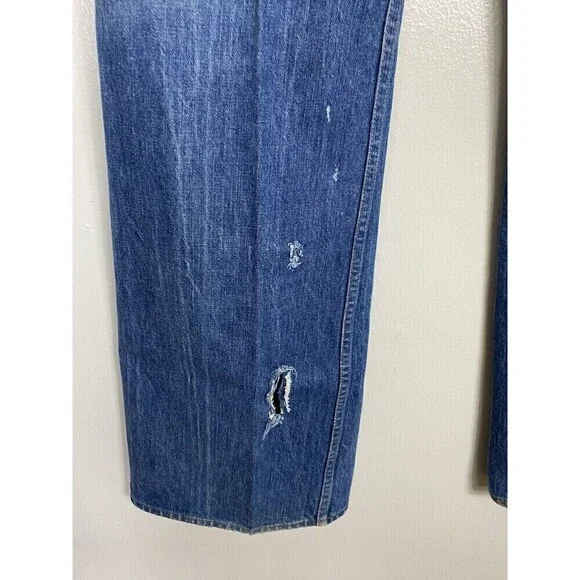 1970s Rare LEVIS Vintage Orange Tab Flap Pocket Bell bottom Circa 1970s 34 X 36